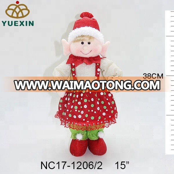 Lovely Christmas Standing Elf Bendable Soft for Christmas Decoration